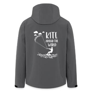 Kite Kite Surfen Kiten around World Wassersport - Recycelte Männer Softshell-Jacke von Stanley/Stella - Anthrazit - Hinten - AI Model Male 185 light (185cm)