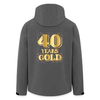 Geburtstag 40 Years gOLD Runder Geburtstag - Recycelte Männer Softshell-Jacke von Stanley/Stella - Anthrazit - Hinten - AI Model Male 185 light (185cm)