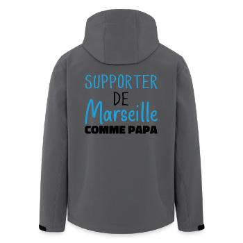 Marseille Humor Marseille Fan - Recycelte Männer Softshell-Jacke von Stanley/Stella - Anthrazit - Hinten - AI Model Male 185 light (185cm)