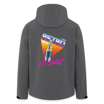 retro 1,8ohm - Recycelte Männer Softshell-Jacke von Stanley/Stella - Anthrazit - Hinten - AI Model Male 185 light (185cm)