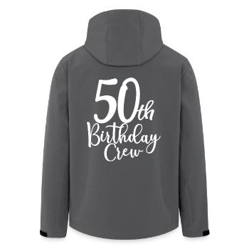 50th Birthday Crew B-day Party Squad 50 Jahre alt - Recycelte Männer Softshell-Jacke von Stanley/Stella - Anthrazit - Hinten - AI Model Male 185 light (185cm)