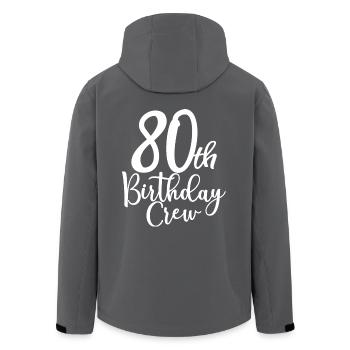 80. Geburtstag Crew B-Day Party Squad 80 Jahre alt - Recycelte Männer Softshell-Jacke von Stanley/Stella - Anthrazit - Hinten - AI Model Male 185 light (185cm)
