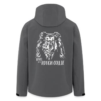 ROUGH COLLIE Hundespruch Hunde Spruch Hunde - Recycelte Männer Softshell-Jacke von Stanley/Stella - Anthrazit - Hinten - AI Model Male 185 light (185cm)