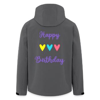 ALLES GUTE ZUM GEBURTSTAG!. ALLES GUTE ZUM GEBURTSTAG!. JAHRESTAG. - Recycelte Männer Softshell-Jacke von Stanley/Stella - Anthrazit - Hinten - AI Model Male 185 light (185cm)