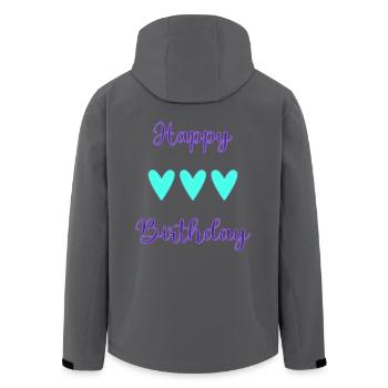 ALLES GUTE ZUM GEBURTSTAG!. ALLES GUTE ZUM GEBURTSTAG!. JAHRESTAG. - Recycelte Männer Softshell-Jacke von Stanley/Stella - Anthrazit - Hinten - AI Model Male 185 light (185cm)