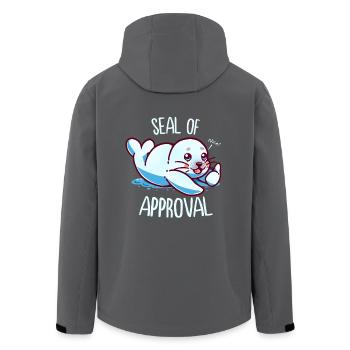 Nettes kleines Gütesiegel - Recycelte Männer Softshell-Jacke von Stanley/Stella - Anthrazit - Hinten - AI Model Male 185 light (185cm)