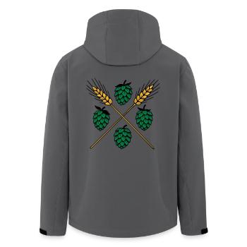 Hopfen und Gerste - Bier - Recycelte Männer Softshell-Jacke von Stanley/Stella - Anthrazit - Hinten - AI Model Male 185 light (185cm)