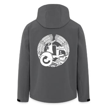 Berliner Roller - Recycelte Männer Softshell-Jacke von Stanley/Stella - Anthrazit - Hinten - AI Model Male 185 light (185cm)