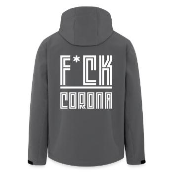 Fuck Corona - Recycelte Männer Softshell-Jacke von Stanley/Stella - Anthrazit - Hinten - AI Model Male 185 light (185cm)