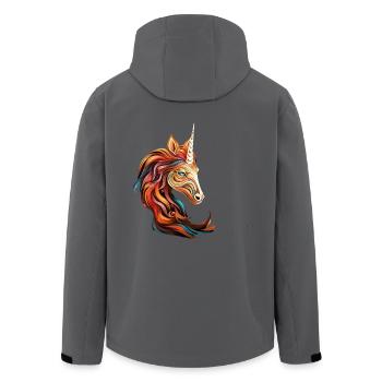 Horse with Colorful Hair: Abstract Art - Recycelte Männer Softshell-Jacke von Stanley/Stella - Anthrazit - Hinten - AI Model Male 185 light (185cm)