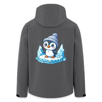 Pinguin, Klimawandel & Schmelzende Eiswelt - Recycelte Männer Softshell-Jacke von Stanley/Stella - Anthrazit - Hinten - AI Model Male 185 light (185cm)