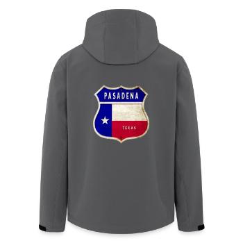 Pasadena Texas Wappen Flaggen Design - Recycelte Männer Softshell-Jacke von Stanley/Stella - Anthrazit - Hinten - AI Model Male 185 light (185cm)