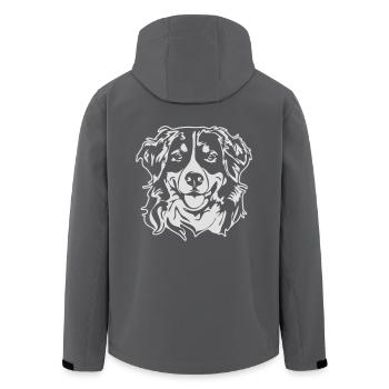 BERNER SENNENHUND Hundeportrait Wilsigns - Recycelte Männer Softshell-Jacke von Stanley/Stella - Anthrazit - Hinten - AI Model Male 185 light (185cm)