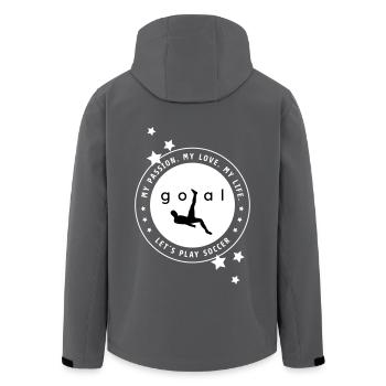 Leidenschaft Fußball - Recycelte Männer Softshell-Jacke von Stanley/Stella - Anthrazit - Hinten - AI Model Male 185 light (185cm)