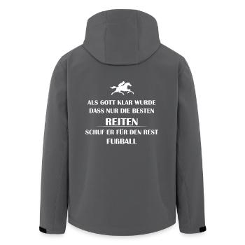 Reiten können nur die Besten - Recycelte Männer Softshell-Jacke von Stanley/Stella - Anthrazit - Hinten - AI Model Male 185 light (185cm)