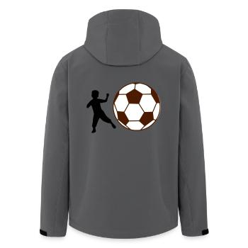 Kind Fußball - Recycelte Männer Softshell-Jacke von Stanley/Stella - Anthrazit - Hinten - AI Model Male 185 light (185cm)