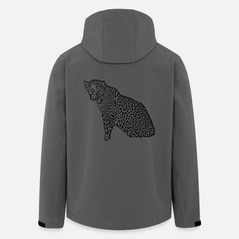 Leopard Black - Men’s Recycled Softshell Jacket by Stanley/Stella - anthracite