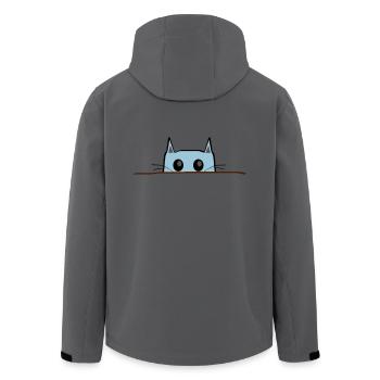 Katze Comic Tisch - Recycelte Männer Softshell-Jacke von Stanley/Stella - Anthrazit - Hinten - AI Model Male 185 light (185cm)