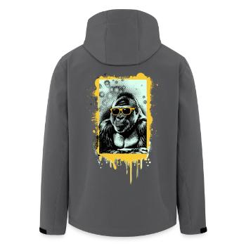 Gorilla Two Tone – Street Art Graffiti Graphic - Men’s Recycled Softshell Jacket by Stanley/Stella - anthracite - Back - AI Model Male 185 light (185cm)