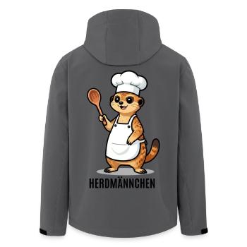 Herdmännchen Koch Gastronomie Beikoch Lustig  - Recycelte Männer Softshell-Jacke von Stanley/Stella - Anthrazit - Hinten - AI Model Male 185 light (185cm)