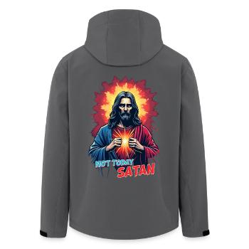 Nicht heute, Satan - Recycelte Männer Softshell-Jacke von Stanley/Stella - Anthrazit - Hinten - AI Model Male 185 light (185cm)