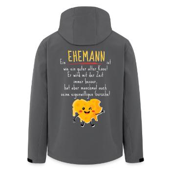 Ein Ehemann ist wie ein Käse! Lustiger Spruch - Recycelte Männer Softshell-Jacke von Stanley/Stella - Anthrazit - Hinten - AI Model Male 185 light (185cm)