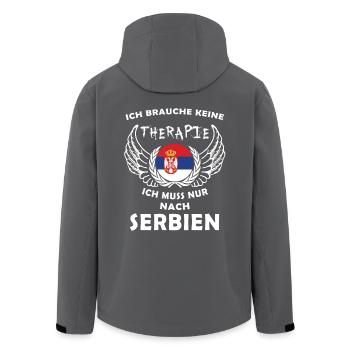 Therapie Serbien - Recycelte Männer Softshell-Jacke von Stanley/Stella - Anthrazit - Hinten - AI Model Male 185 light (185cm)