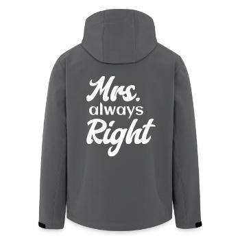 Mrs. Always Right Partnerin Ehefrau Freundin - Recycelte Männer Softshell-Jacke von Stanley/Stella - Anthrazit - Hinten - AI Model Male 185 light (185cm)