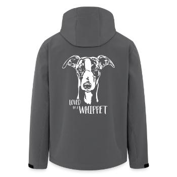 Loved by a WHIPPET Hundespruch Windhund Wilsigns - Recycelte Männer Softshell-Jacke von Stanley/Stella - Anthrazit - Hinten - AI Model Male 185 light (185cm)