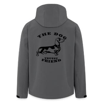 Hund Spruch Tier Katze Hunde Dog Dackel Peanuts - Recycelte Männer Softshell-Jacke von Stanley/Stella - Anthrazit - Hinten - AI Model Male 185 light (185cm)