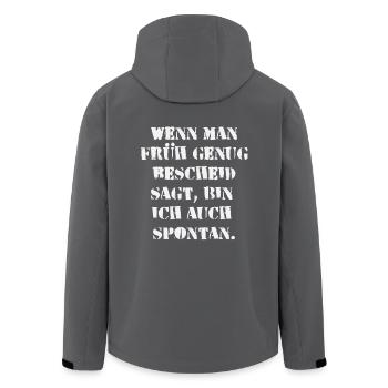 spontanität will gut überlegt sein - Recycelte Männer Softshell-Jacke von Stanley/Stella - Anthrazit - Hinten - AI Model Male 185 light (185cm)