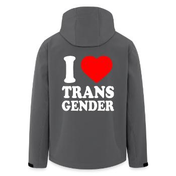 I love transgender trans - Recycelte Männer Softshell-Jacke von Stanley/Stella - Anthrazit - Hinten - AI Model Male 185 light (185cm)