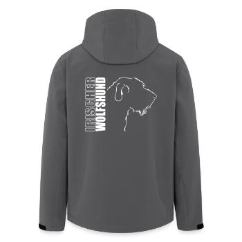 IRISCHER WOLFSHUND PROFIL WILSIGNS - Recycelte Männer Softshell-Jacke von Stanley/Stella - Anthrazit - Hinten - AI Model Male 185 light (185cm)