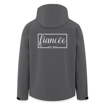 Verlobte Est. 2023 Verlobung Braut Dusche Hochzeit - Recycelte Männer Softshell-Jacke von Stanley/Stella - Anthrazit - Hinten - AI Model Male 185 light (185cm)