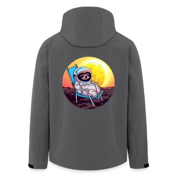 Astronauten-Faultier im Liegestuhl - Originelles - Recycelte Männer Softshell-Jacke von Stanley/Stella - Anthrazit - Hinten - AI Model Male 185 light (185cm)