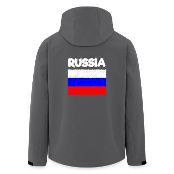 RUSSIA Russische Flagge - Shirt Hoodie - Recycelte Männer Softshell-Jacke von Stanley/Stella - Anthrazit - Hinten - AI Model Male 185 light (185cm)