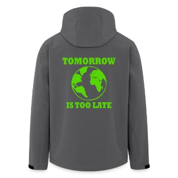 Tomorrow is too late - Recycelte Männer Softshell-Jacke von Stanley/Stella - Anthrazit - Hinten - AI Model Male 185 light (185cm)