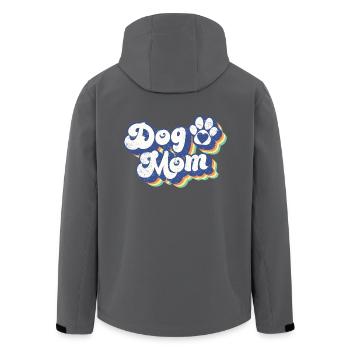 Hund Mama - Retro Hundepfote Lustiger Hund Liebhaber Mama Geschenk - Recycelte Männer Softshell-Jacke von Stanley/Stella - Anthrazit - Hinten - AI Model Male 185 light (185cm)