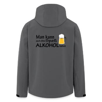 Ohne Spaß Alkohl haben - Recycelte Männer Softshell-Jacke von Stanley/Stella - Anthrazit - Hinten - AI Model Male 185 light (185cm)