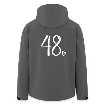 Niedliche Nummer 48, 48 Jahre alt, 48. Geburtstagsgeschenk - Recycelte Männer Softshell-Jacke von Stanley/Stella - Anthrazit - Hinten - AI Model Male 185 light (185cm)