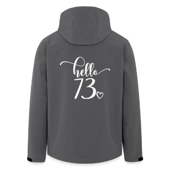 Hallo 73 - Süßes Geschenk zum 73. Geburtstag, 73 Jahre alt - Recycelte Männer Softshell-Jacke von Stanley/Stella - Anthrazit - Hinten - AI Model Male 185 light (185cm)