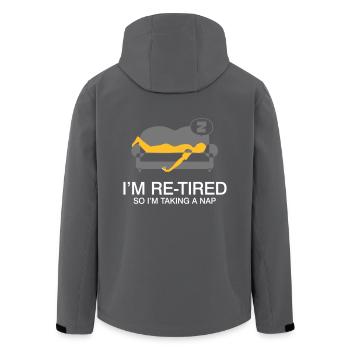 Ich bin im Ruhestand. Also nehme ich einen Nap. - Recycelte Männer Softshell-Jacke von Stanley/Stella - Anthrazit - Hinten - AI Model Male 185 light (185cm)