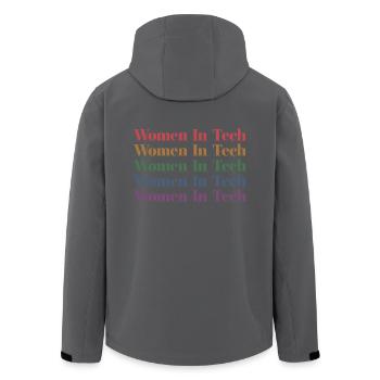 Frauen in Tech Software Entwickler Lehrer Geschenk - Recycelte Männer Softshell-Jacke von Stanley/Stella - Anthrazit - Hinten - AI Model Male 185 light (185cm)