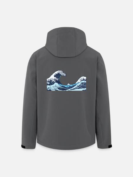 Kanagawa Wellen Ästhetische japanische Kunst Große Welle - Recycelte Männer Softshell-Jacke von Stanley/Stella - Anthrazit