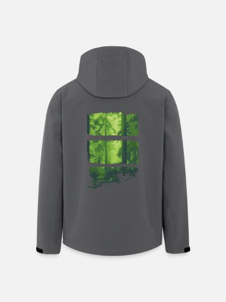 Waldlichtgrün Panels - Recycelte Männer Softshell-Jacke von Stanley/Stella - Anthrazit