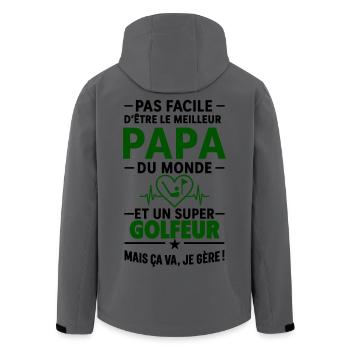 Herz + Golf – Super Papa Golfer - Recycelte Männer Softshell-Jacke von Stanley/Stella - Anthrazit - Hinten - AI Model Male 185 light (185cm)