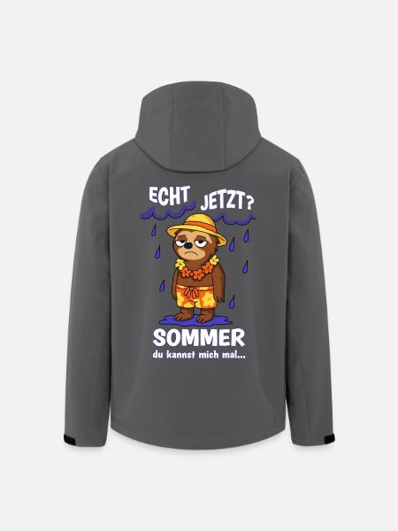 Faultiermotiv - Echt jetzt? Sommer, du kannst mich - Recycelte Männer Softshell-Jacke von Stanley/Stella - Anthrazit