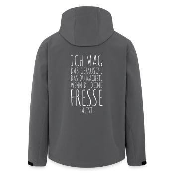 Ich Mag Das Geräusch Wenn Du Deine Fresse Hältst - Recycelte Männer Softshell-Jacke von Stanley/Stella - Anthrazit - Hinten - AI Model Male 185 light (185cm)
