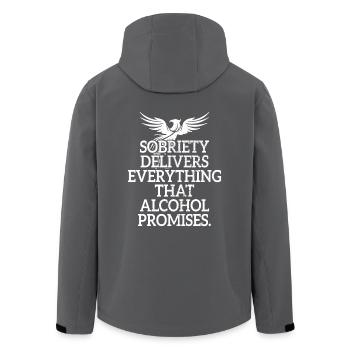 Sobriety Delivers Everything That Alcohol Promises - Recycelte Männer Softshell-Jacke von Stanley/Stella - Anthrazit - Hinten - AI Model Male 185 light (185cm)