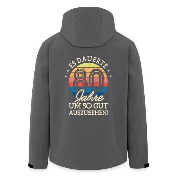 Es Dauerte 80 Jahre Gut Auszusehen 80. Geburtstag - Recycelte Männer Softshell-Jacke von Stanley/Stella - Anthrazit - Hinten - AI Model Male 185 light (185cm)